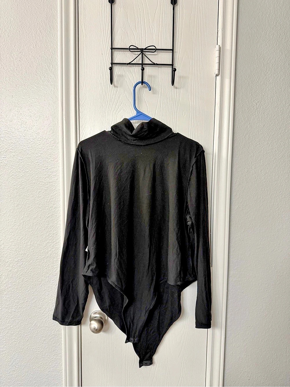 Free People Sloane Bodysuit Black Long Sleeve